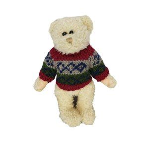 Chrisha Playful‎ Plush Tan Bear with Colorful Sweater Stuffed Teddy Bear